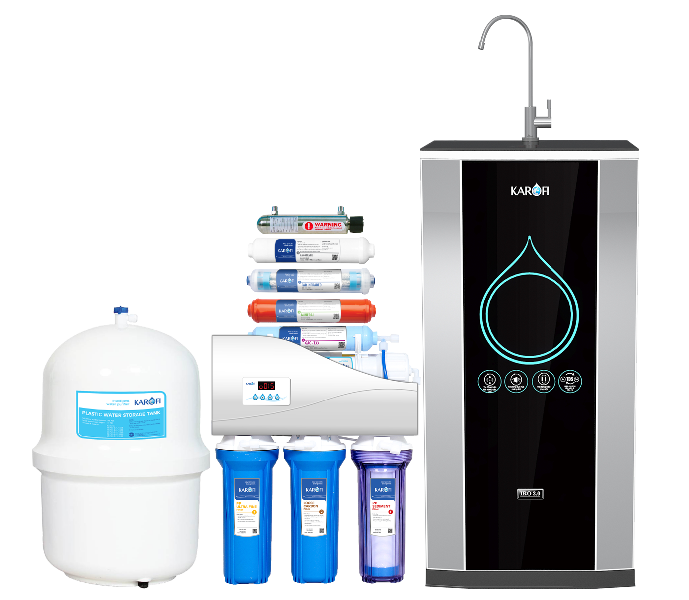 Máy lọc nước Karofi thông minh iRO 2.0, 9 cấp lọc