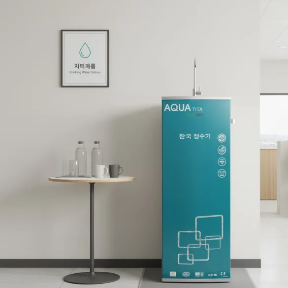 Phối cảnh lắp đặt máy lọc nước Aquatita 3013I tại khu vực để nước uống