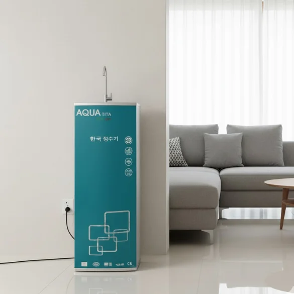 Phối cảnh lắp đặt máy lọc nước Aquatita 3013I tại khu vực gần phòng khách