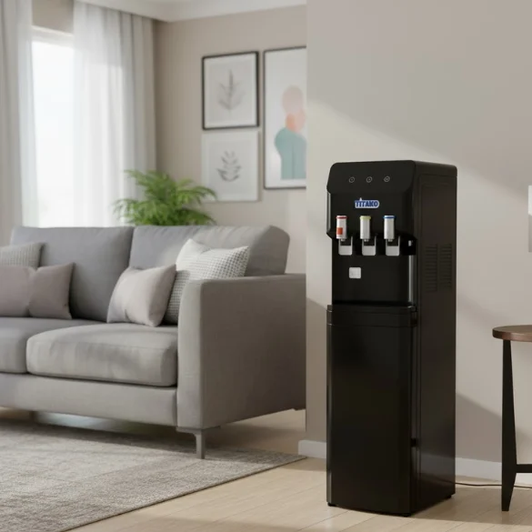Phối cảnh lắp đặt máy lọc nước Titako 5016U tại khu vực phòng khách