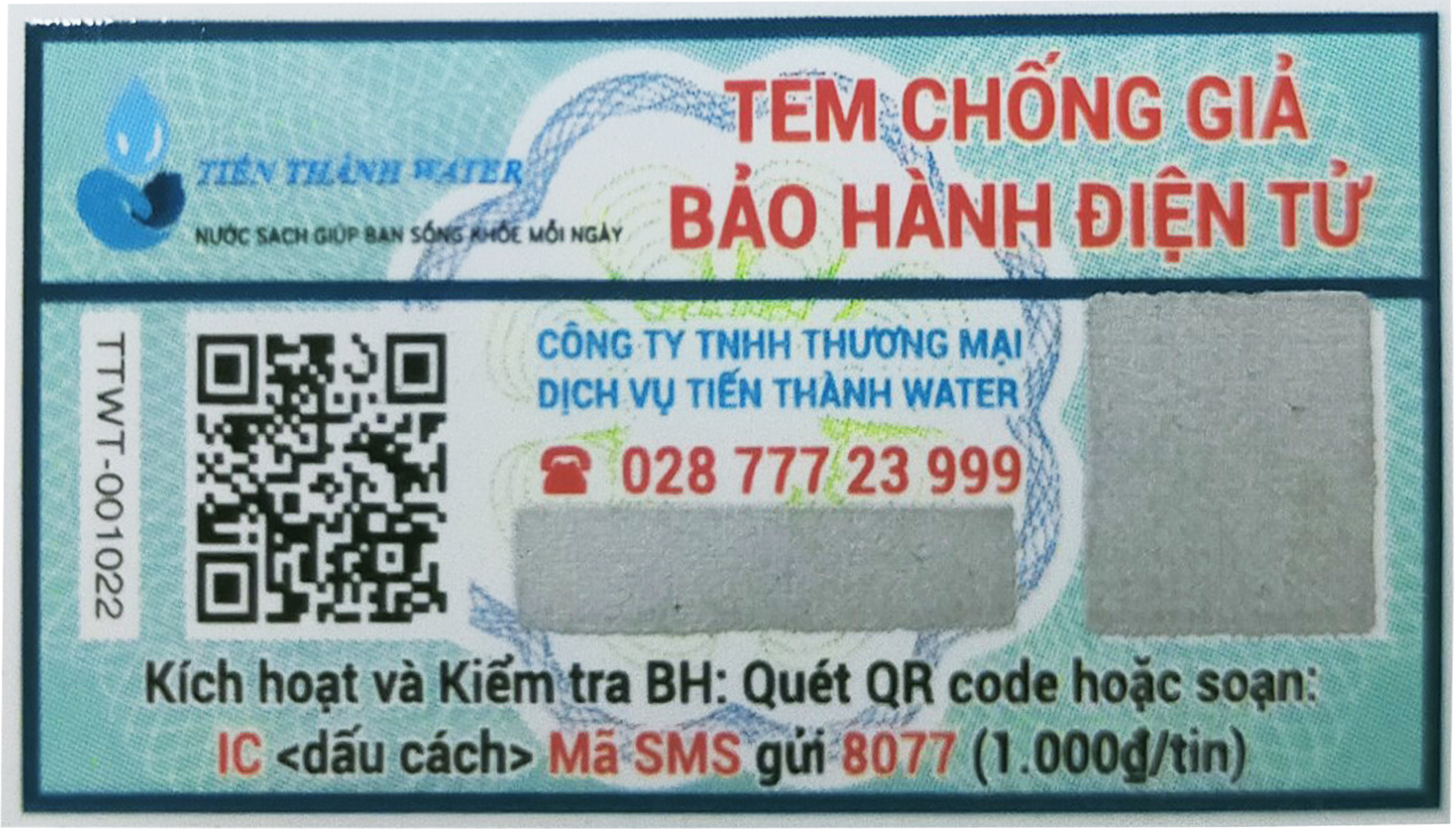 Tem cào xác thực sản phẩm chính hãng