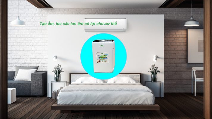 thuận tiện sử dụng máy lọc không khi trong phòng điều hoà