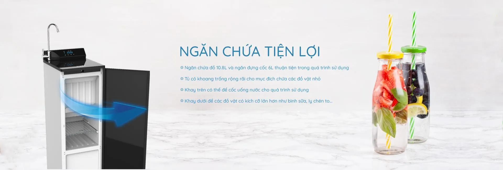 Ngăn chứa đồ tiện lợi, linh hoạt