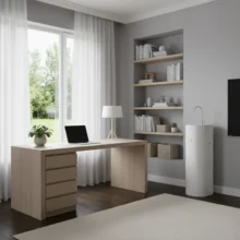 Phối cảnh máy KG100EO tại bàn làm việc