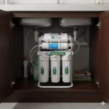 Phối cảnh máy lọc nước Titako A2 lắp đặt tại gầm bếp