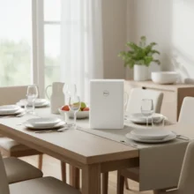 Phối cảnh AOSmith S600 tại bàn ăn sang trọng