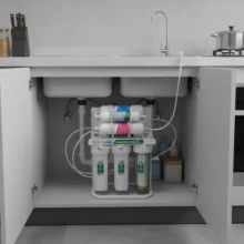 Phối cảnh máy lọc nước Titako A3 tại gầm bếp