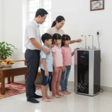 Phối cảnh máy KG100HK ở gia đình 5 người