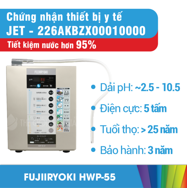 Máy lọc nước ion kiềm Fujiiryoki HWP-55