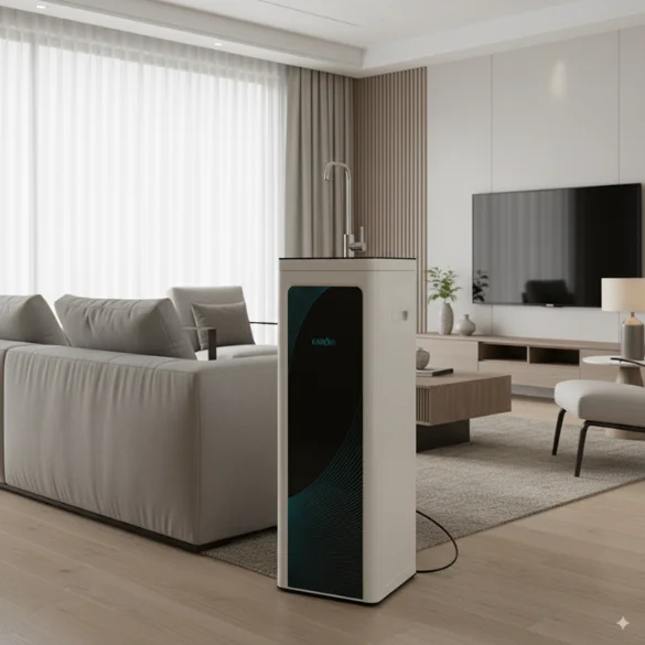 Phối cảnh lắp đặt máy Karofi KAQ O07 lắp đặt tại phòng khách