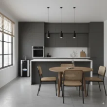 Phối cảnh máy Karofi ERO100 lắp đặt tại bếp ăn sang trọng