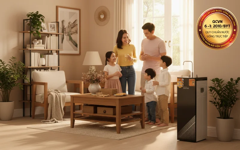 Nước sau lọc đạt chuẩn kiểm nghiệm của Bộ Y Tế