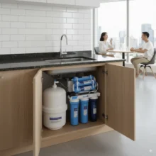 Phối cảnh máy Karofi ERO80 tại gầm bếp hiện đại