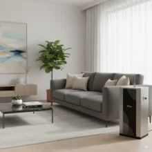 Phối cảnh máy Karofi Livotec 311 lắp đặt tại phòng khách san trọng đẹp và hiện đại