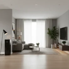 Phối cảnh máy Karofi Livotec 510 lắp đặt tại phòng khách