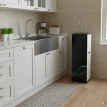 Phối cảnh máy Livotec 612 được lắp đặt tại bếp ăn sang trọng