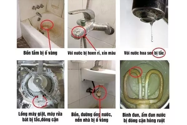 tác hại của nước sinh hoạt có màu vàng nhạt