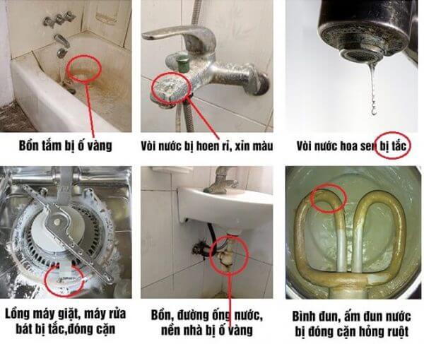 nhận biết nước giếng khoan nhiễm sắt