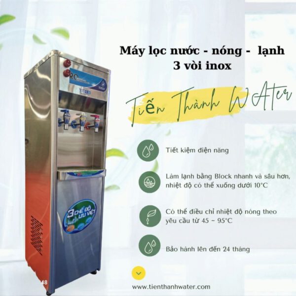 Máy lọc nước nóng lạnh 3 vòi inox Tita 5016I