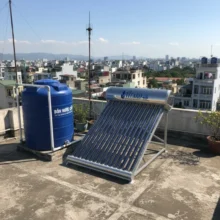 Phối cảnh máy nước nóng năng lượng mặt trời 160l tiện nghi