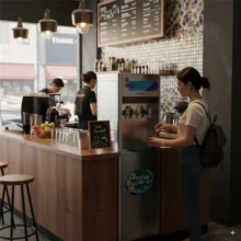 Phối cảnh máy Titako 5016I tại quán nước