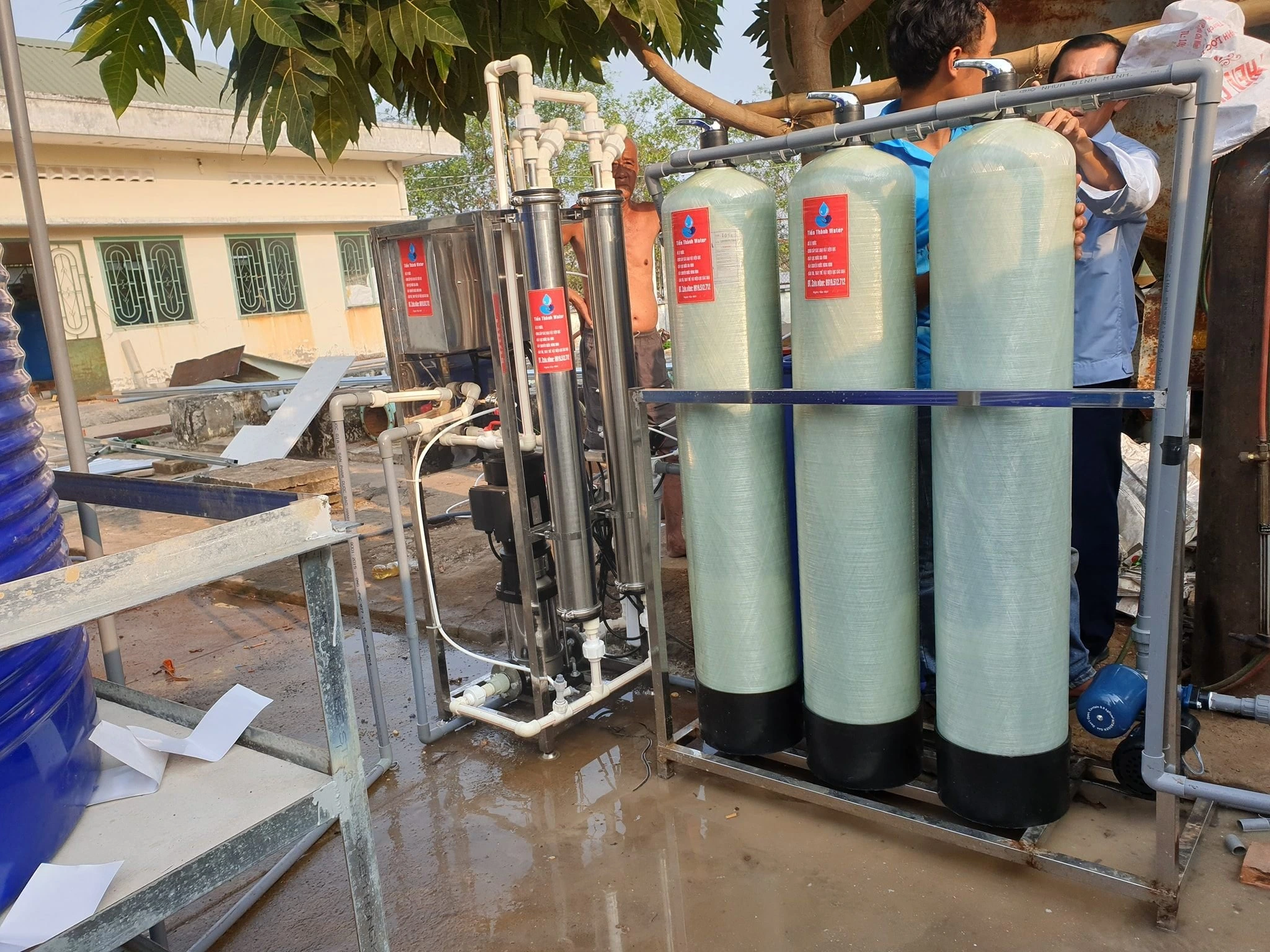 Hệ thống lọc nước nhiễm mặn 500l nhà anh Trí