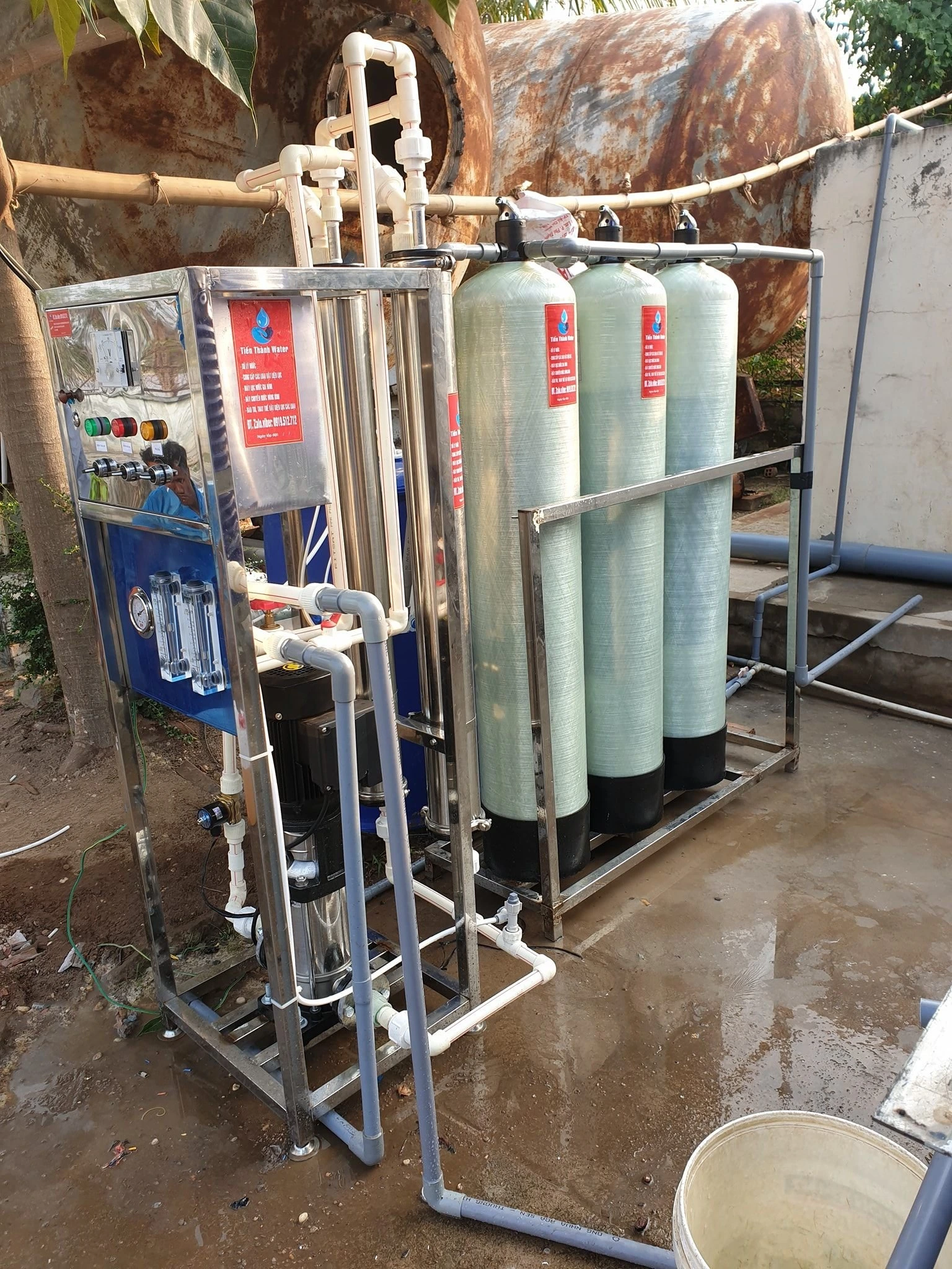 Hệ thống lọc nước nhiễm mặn 500l/h nhà anh Trí Bình Thuận