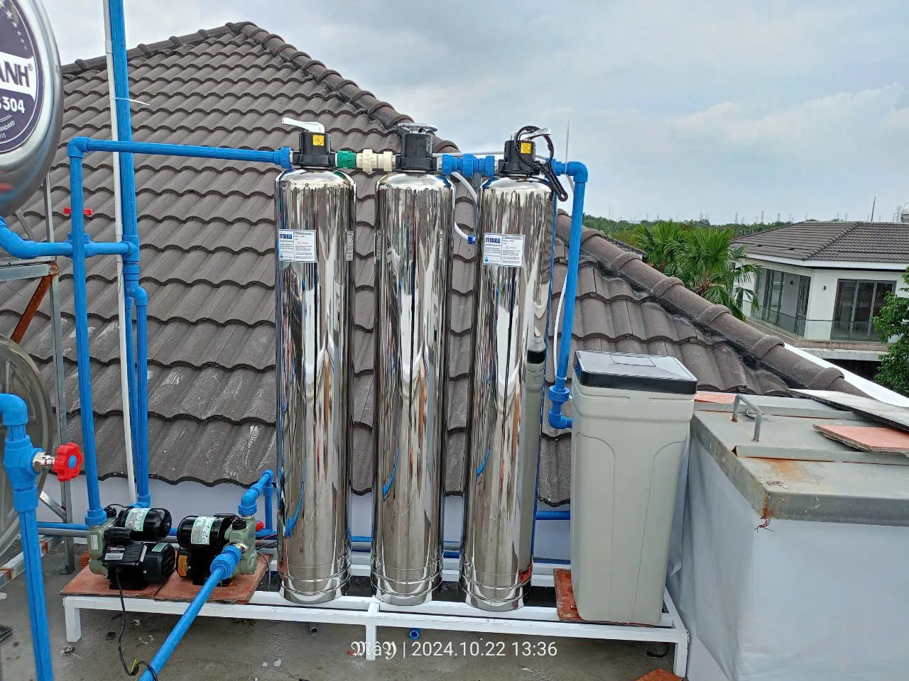 Hệ thống lọc tổng 3 cột inox