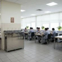 Phối cảnh máy Titako 100l/h đặt tại khu vực bếp ăn nhân viên