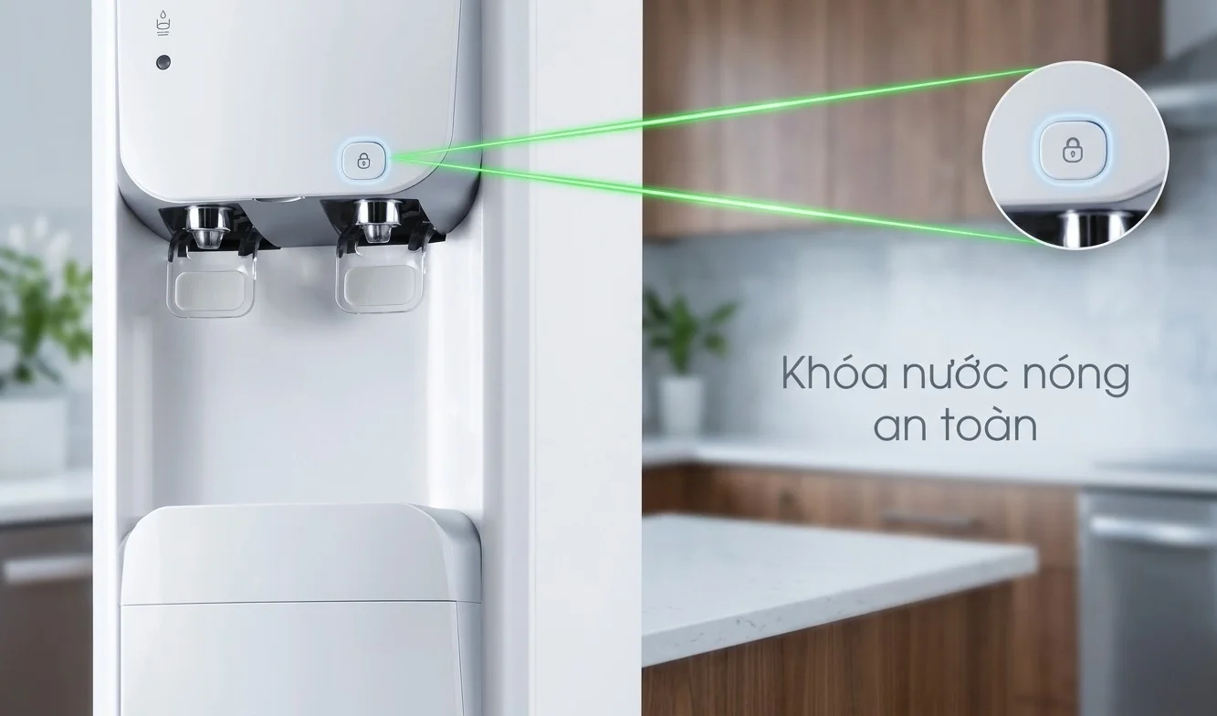 Vòi khóa nước nóng an toàn cho gia đình có trẻ nhỏ
