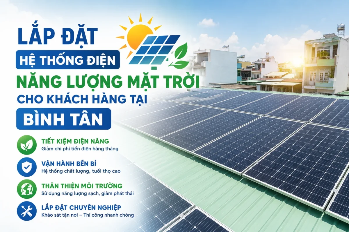 Lắp đặt hệ thống điện năng lượng mặt trời cho khách hàng tại Quận Bình Tân