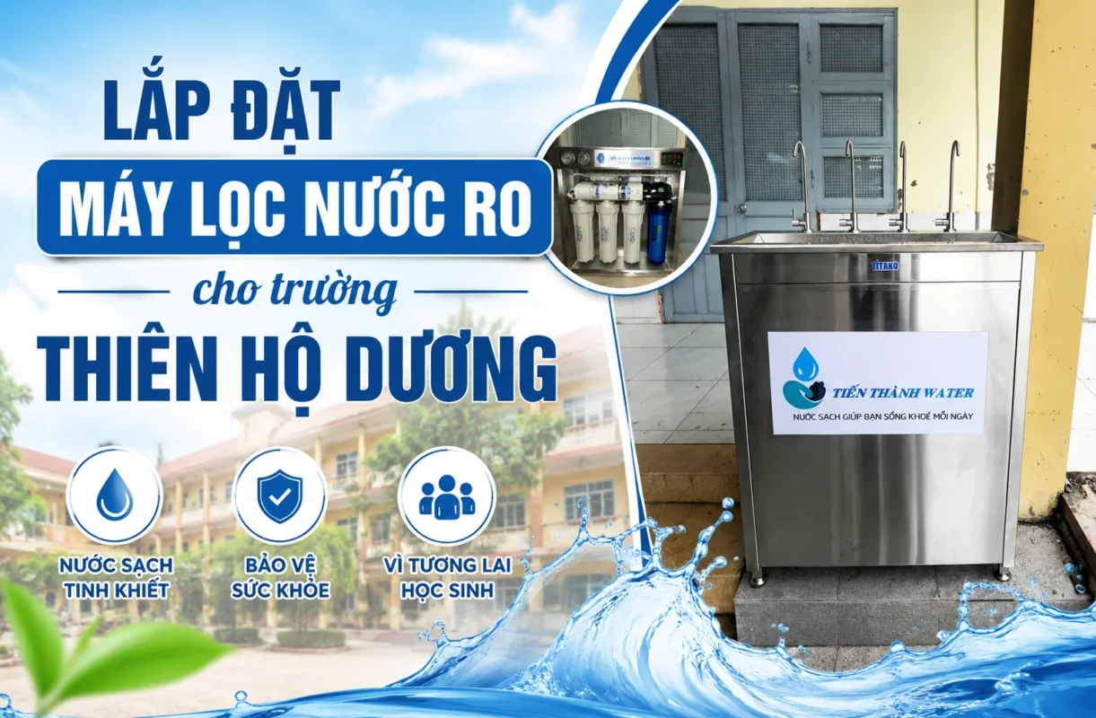 Bàn giao máy lọc nước RO 500L tại trường Thiên Hộ Dương