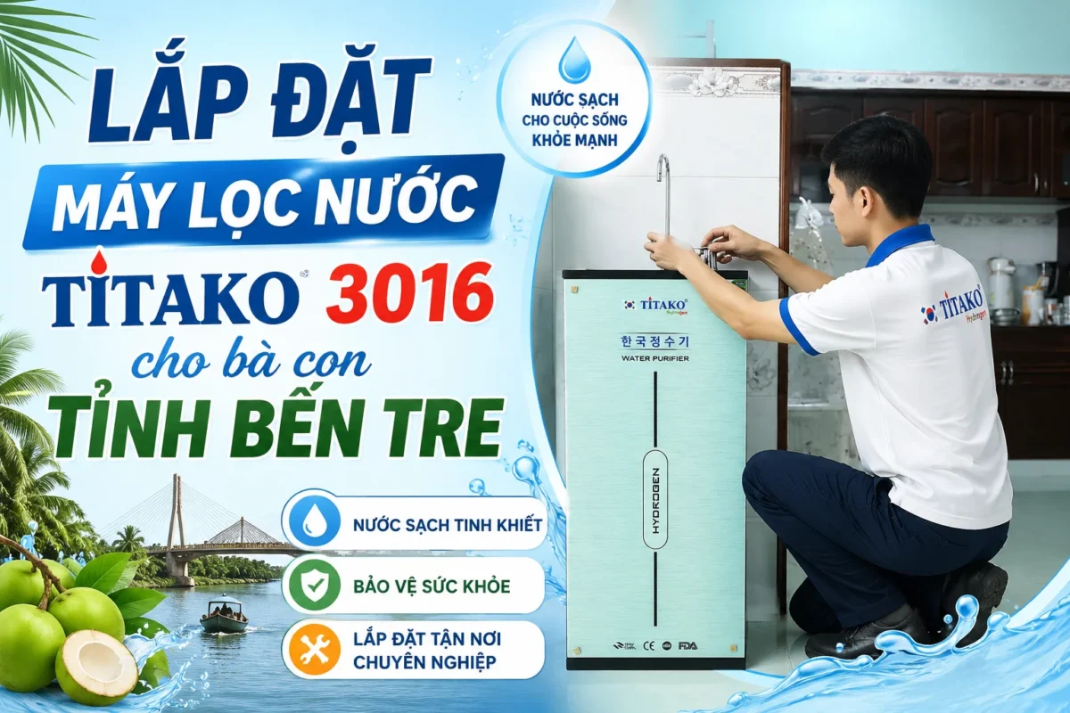 Bàn giao lắp đặt máy lọc nước Titako 3016 cho bà con Tỉnh Bến Tre