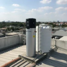 Phối cảnh lắp đặt máy bơm nhiệt Solahart 180L tiện nghi