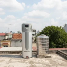 Phối cảnh lắp đặt máy bơm nhiệt Solahart 270L tiện nghi