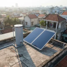 Phối cảnh lắp đặt Solahart 320L tại sân thượng tiện nghi