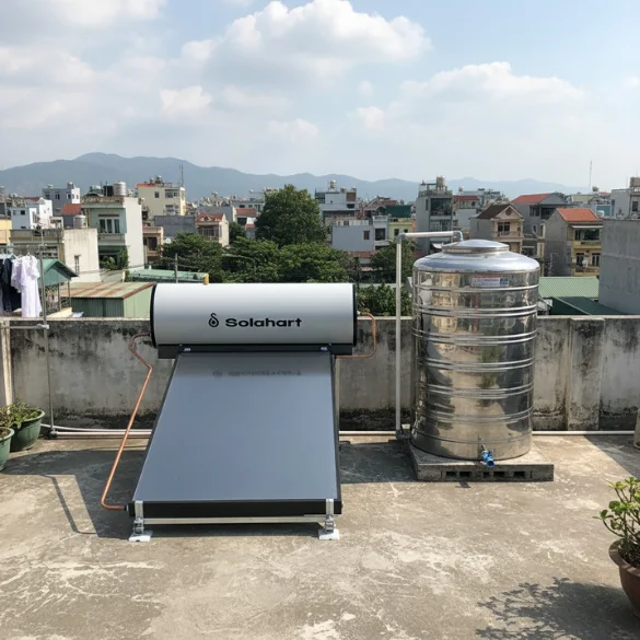Phối cảnh máy nước nóng Solahart lắp đặt sang trọng