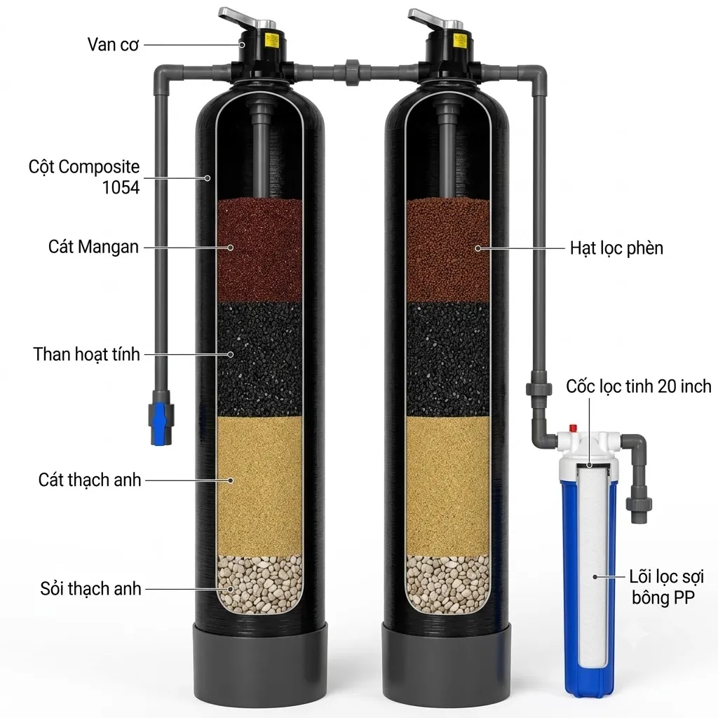 Cấu tạo của bộ lọc nước Titako CM02
