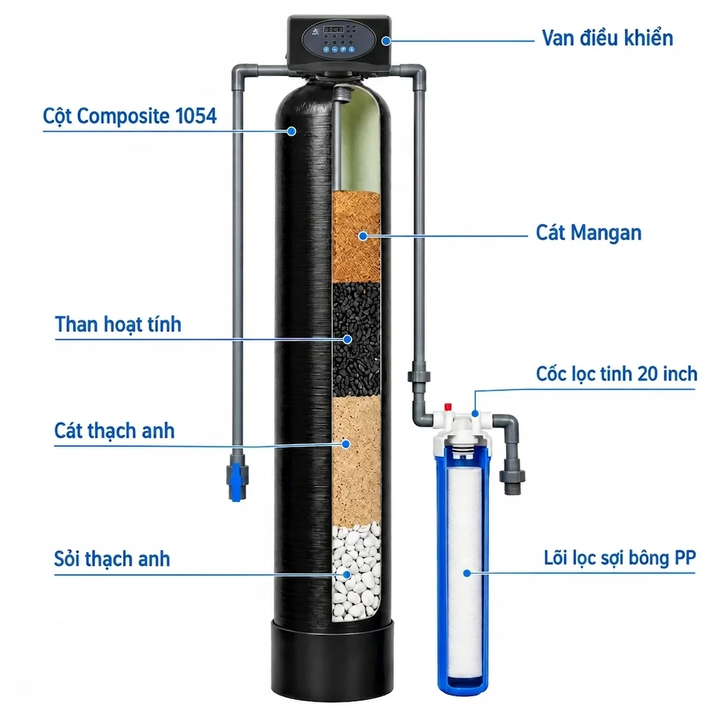 Cấu tạo của bộ lọc nước Titako CM01A