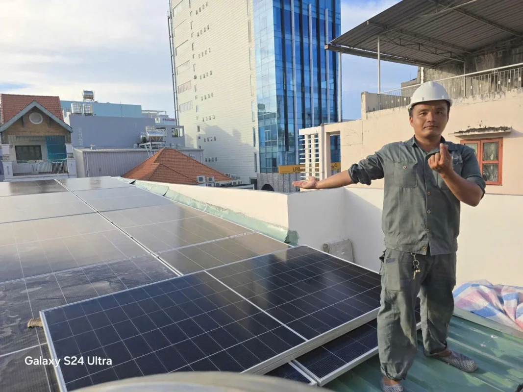 Lắp đặt điện năng lượng mặt trời tại quận 12 cho anh Biên