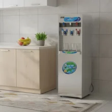 Phối cảnh máy lọc nước Titako nóng lạnh nguội lắp đặt tại bếp ăn sang trọng