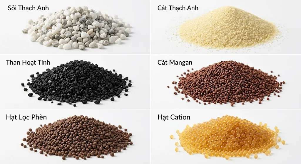 Vật liệu lọc bên trong bộ lọc nước Titako CM03