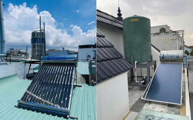 Máy nước nóng năng lượng mặt trời có máy loại