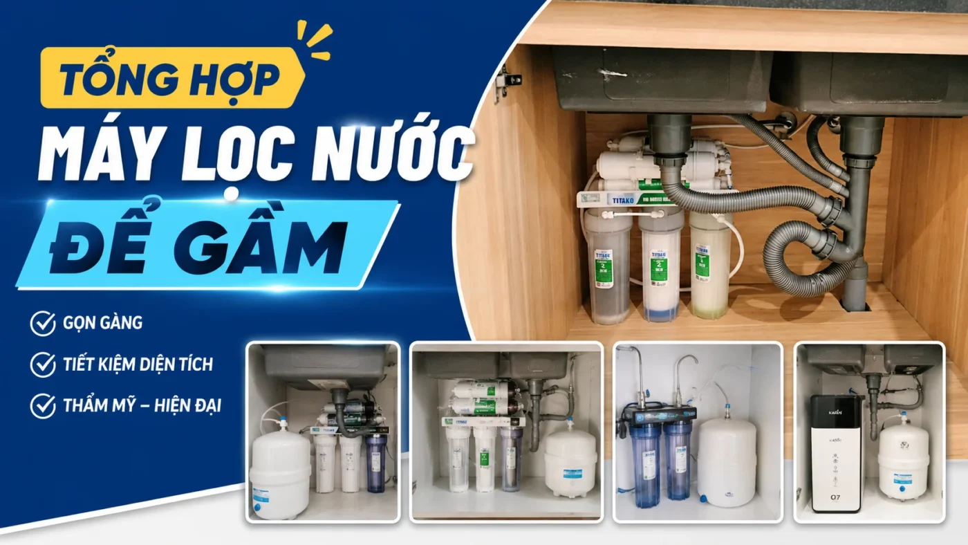 Một số hình ảnh lắp đặt thực tế máy lọc nước để gầm
