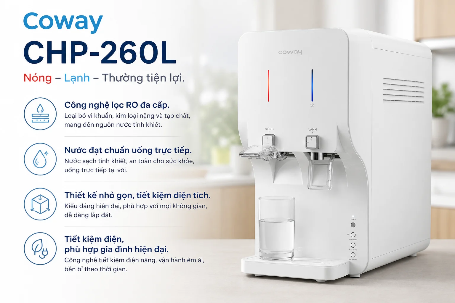 Máy lọc nước nóng lạnh Mini CHP 260L