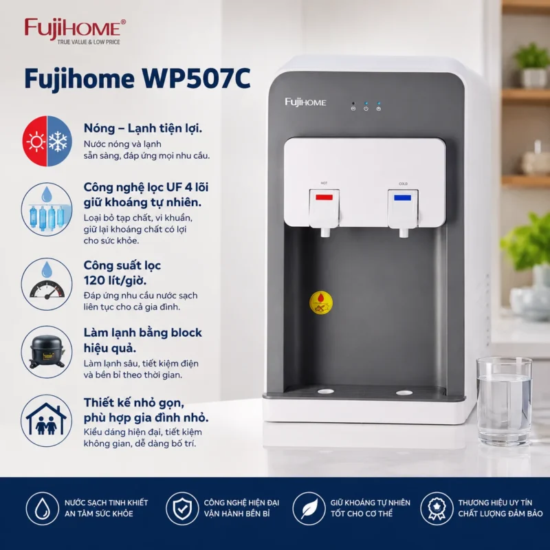 Máy lọc nước nóng lạnh Mini Fujihome WP507C