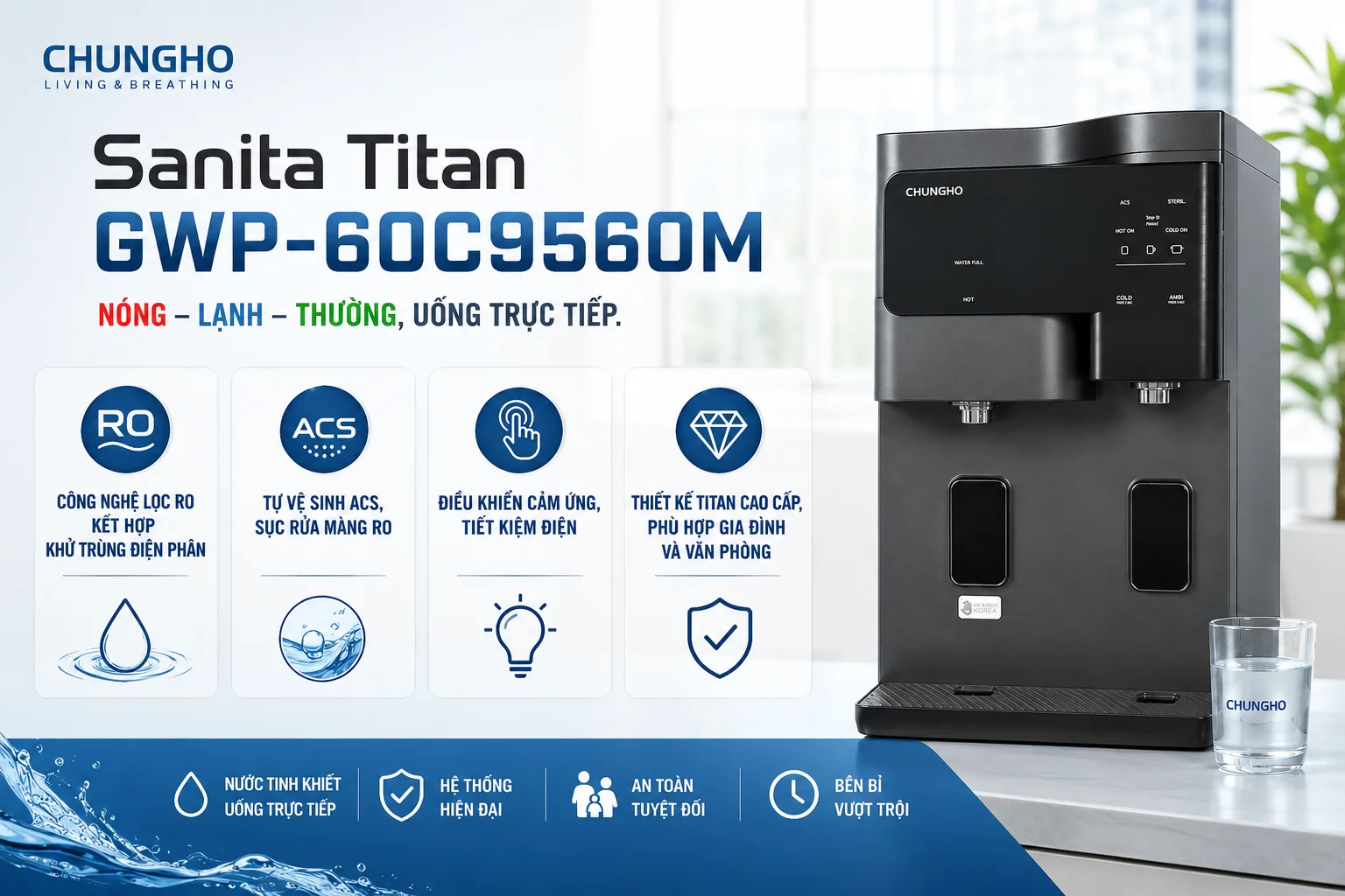 Máy lọc nước Chungho Sanita Titan GWP 60C9560M