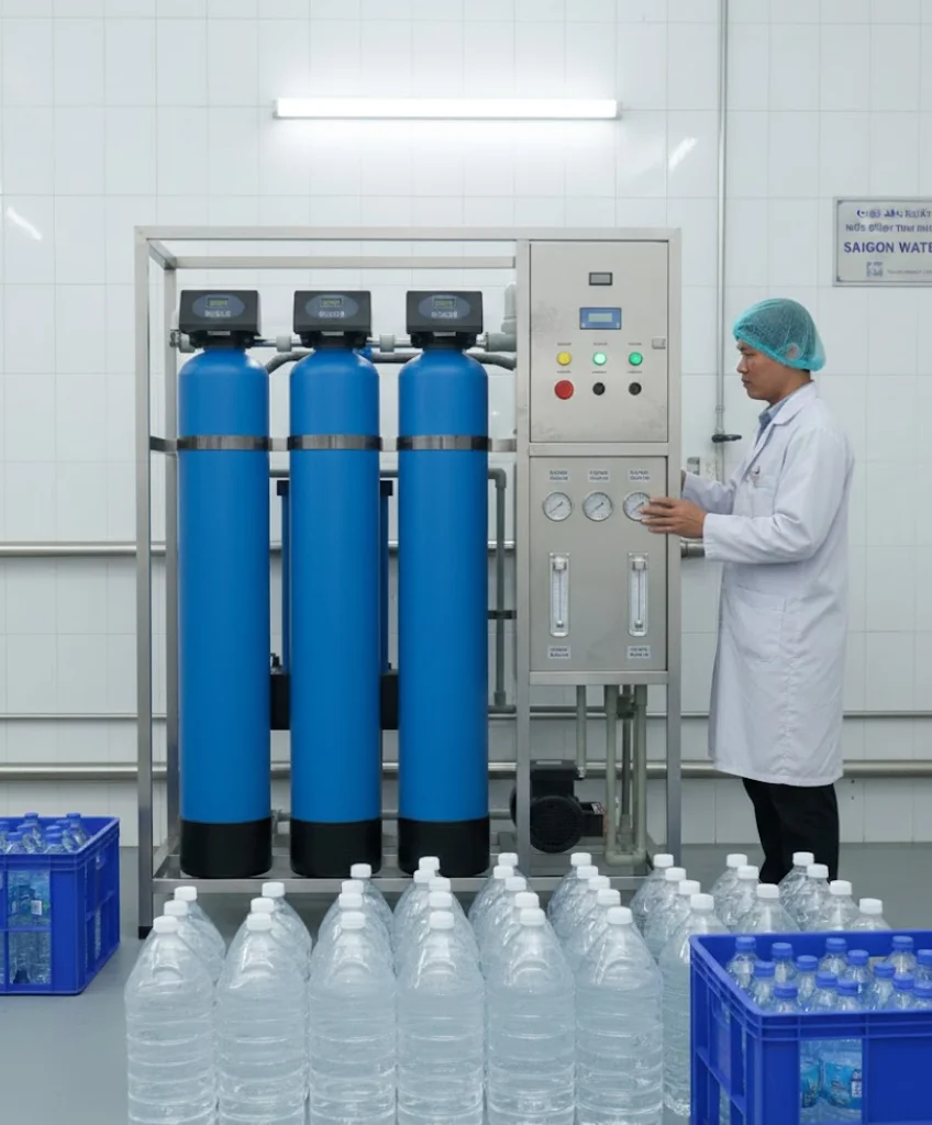 Ứng dụng dây chuyền nước đóng chai nhỏ