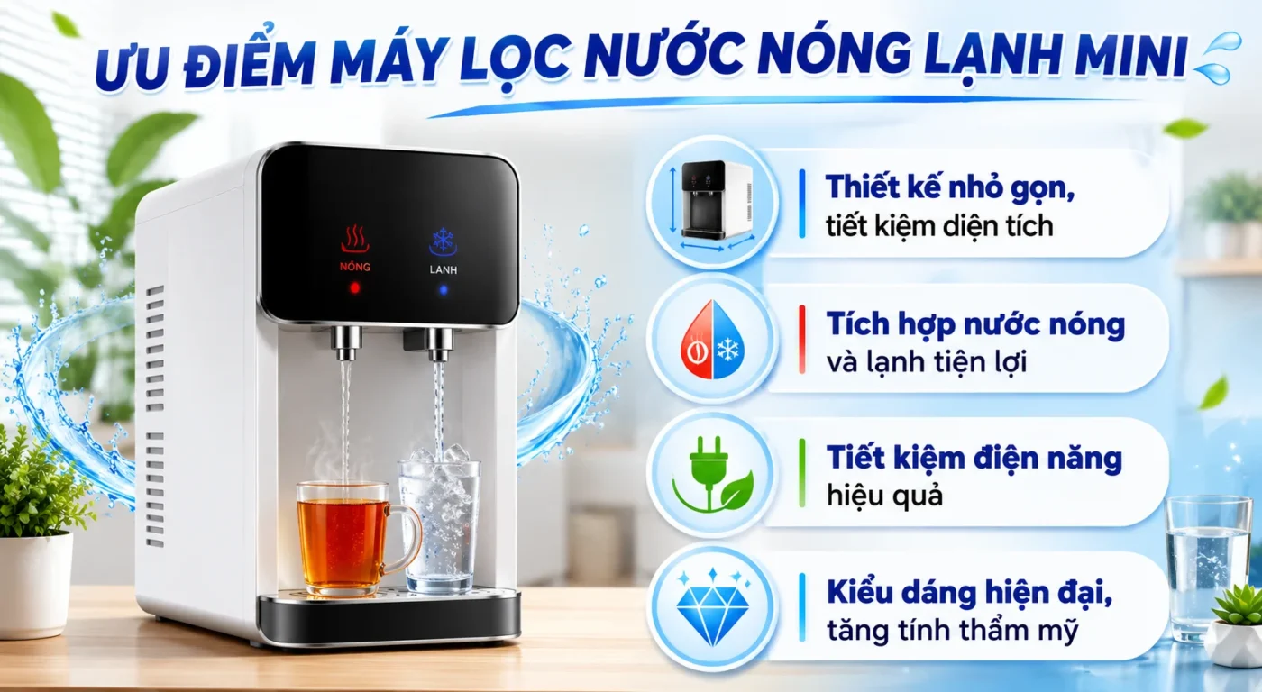 Ưu điểm khi chọn máy lọc nước nóng lạnh