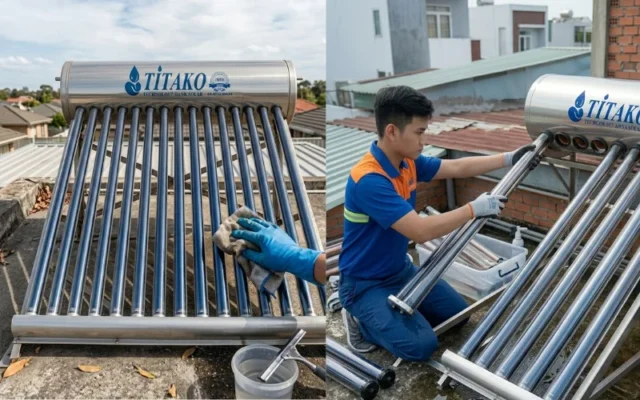 Dịch vụ vệ sinh máy nước nóng năng lượng mặt trời chuyên nghiệp tại TP.HCM